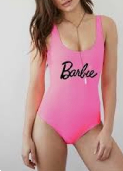 Neon Pink Barbie Bathing Suit - Picture 1 of 5